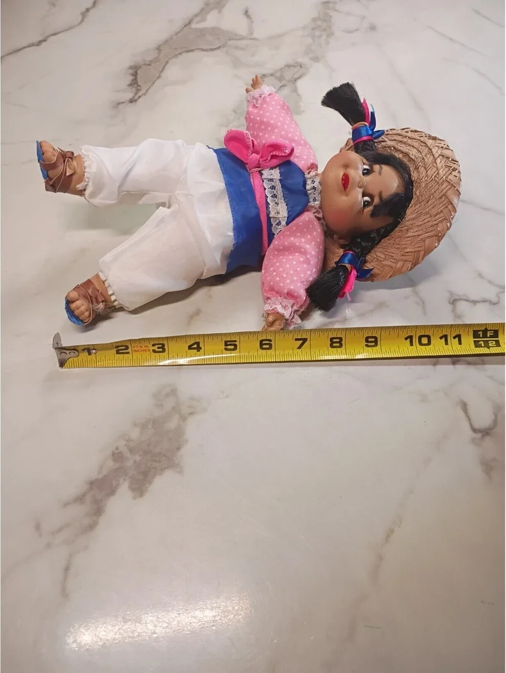 Momis Munecas Mexican Doll  Rubber Limbs with Fabric Body  11